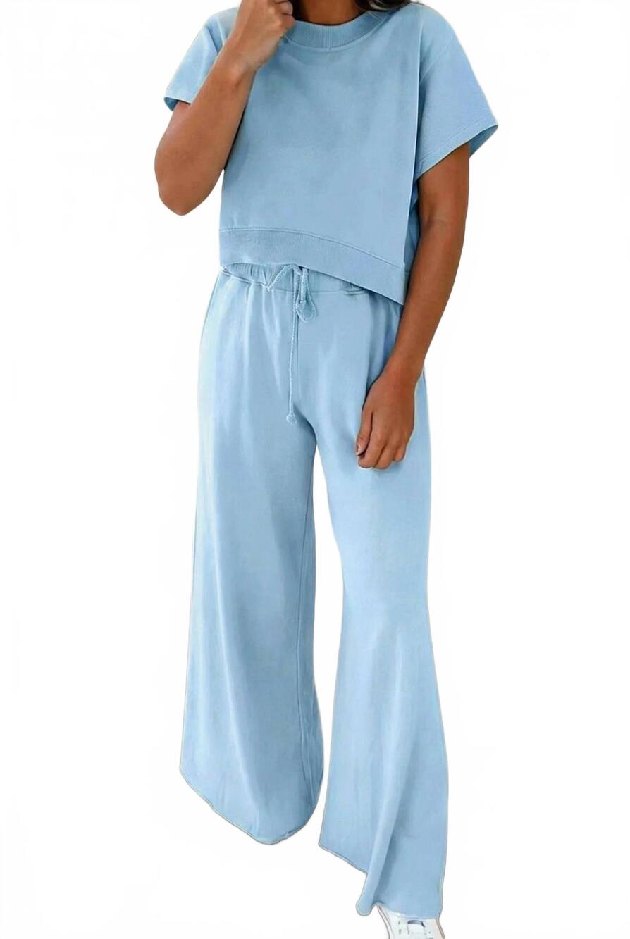 NEW AAPPARELLA women's around town comfort set in mist blue